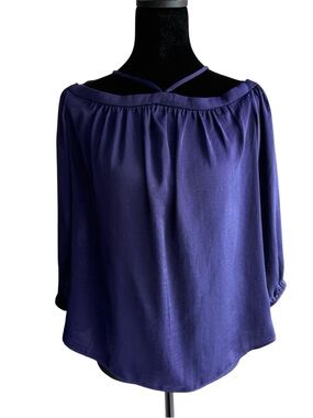 Express Purple Off-Shoulder Blouse